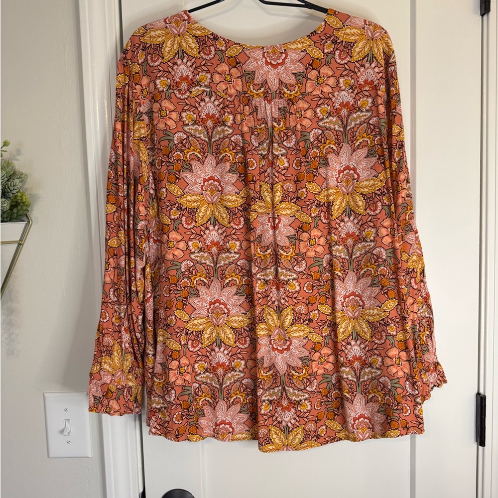 Loft Plus Print Button Down Tunic Top - image 6